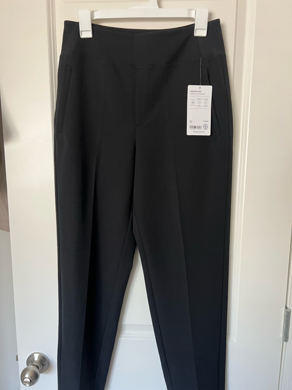 Athleta Endless Pant Black Tailored Stretch Trousers w zip pockets